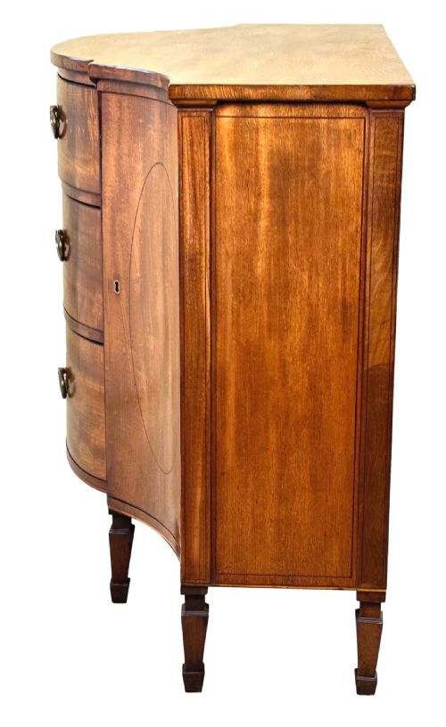 GEORGIAN 18TH CENTURY SERPENTINE SIDE CABINET COMMODE - ADDITIONAL PHOTO 2