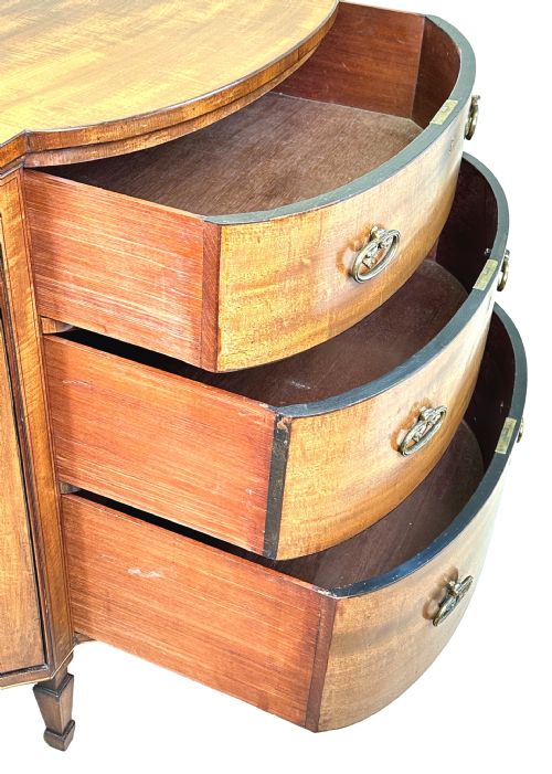 GEORGIAN 18TH CENTURY SERPENTINE SIDE CABINET COMMODE - ADDITIONAL PHOTO 4