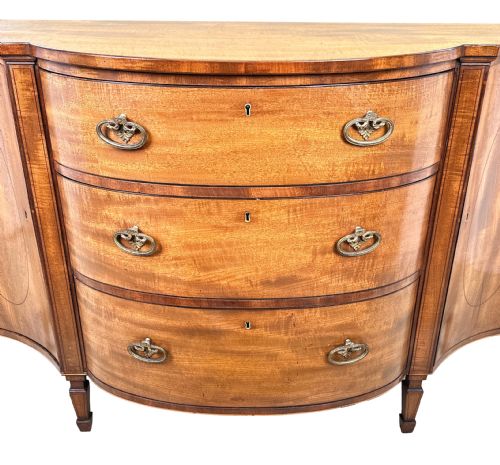 GEORGIAN 18TH CENTURY SERPENTINE SIDE CABINET COMMODE - ADDITIONAL PHOTO 7