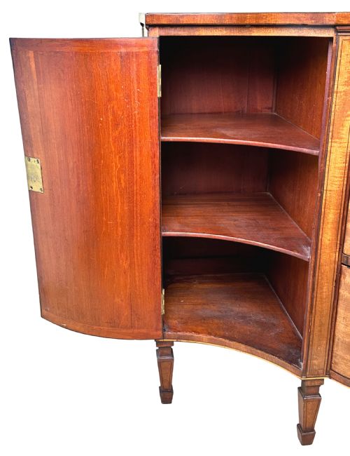 GEORGIAN 18TH CENTURY SERPENTINE SIDE CABINET COMMODE - ADDITIONAL PHOTO 8