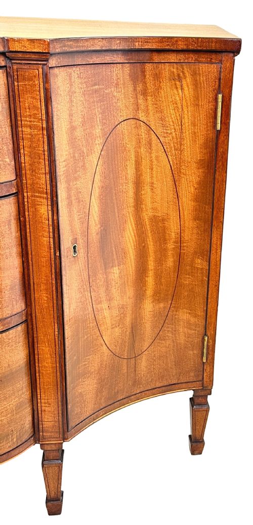 GEORGIAN 18TH CENTURY SERPENTINE SIDE CABINET COMMODE - ADDITIONAL PHOTO 9