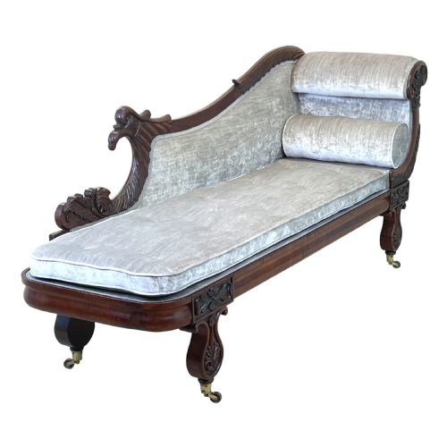 REGENCY MAHOGANY CHAISE LONGUE - ADDITIONAL PHOTO 4