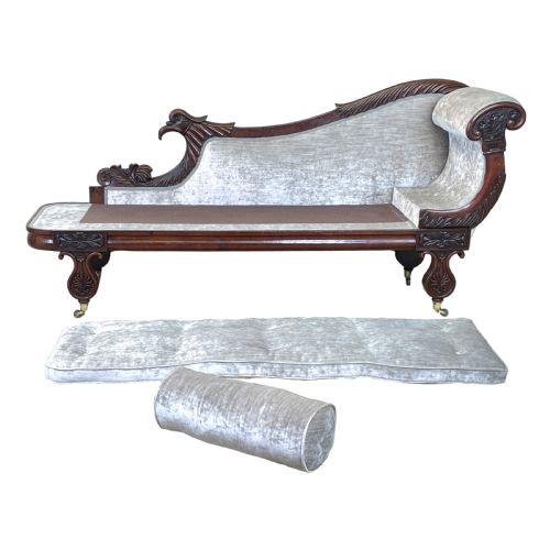REGENCY MAHOGANY CHAISE LONGUE - ADDITIONAL PHOTO 6