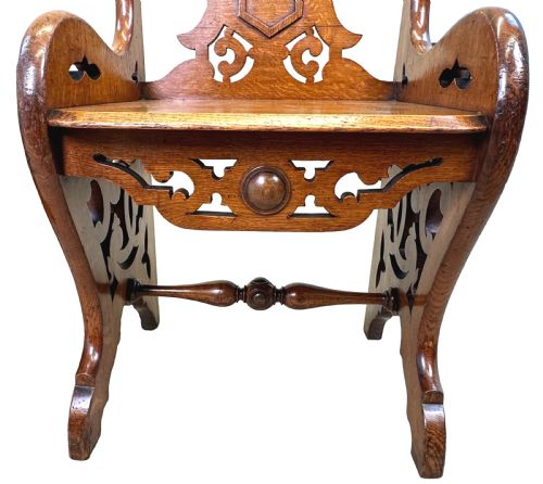 PAIR OF 19TH CENTURY OAK HALL SEATS - ADDITIONAL PHOTO 6