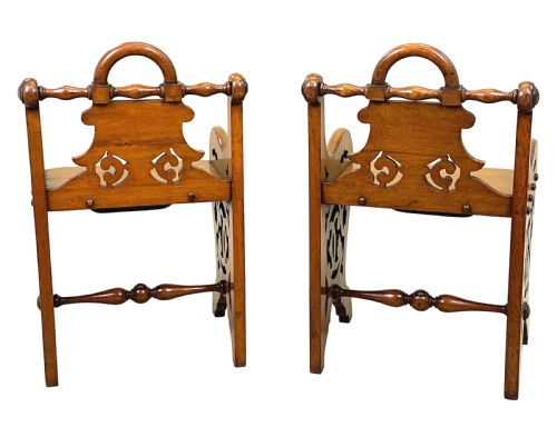 PAIR OF 19TH CENTURY OAK HALL SEATS - ADDITIONAL PHOTO 9