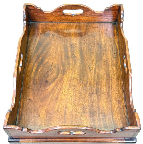 GEORGIAN MAHOGANY RECTANGULAR TRAY ON STAND - ADDITIONAL PHOTO 1