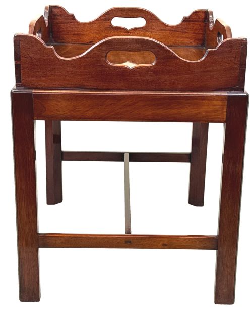 GEORGIAN MAHOGANY RECTANGULAR TRAY ON STAND - ADDITIONAL PHOTO 2