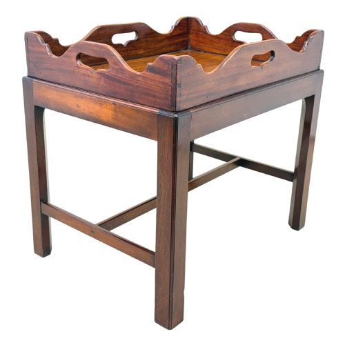 GEORGIAN MAHOGANY RECTANGULAR TRAY ON STAND - ADDITIONAL PHOTO 4