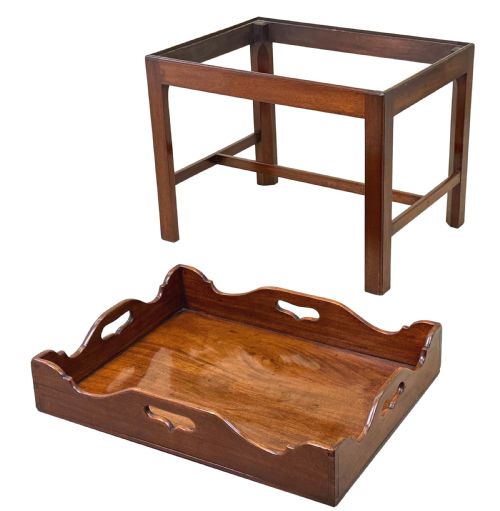 GEORGIAN MAHOGANY RECTANGULAR TRAY ON STAND - ADDITIONAL PHOTO 5
