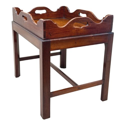 GEORGIAN MAHOGANY RECTANGULAR TRAY ON STAND - ADDITIONAL PHOTO 6