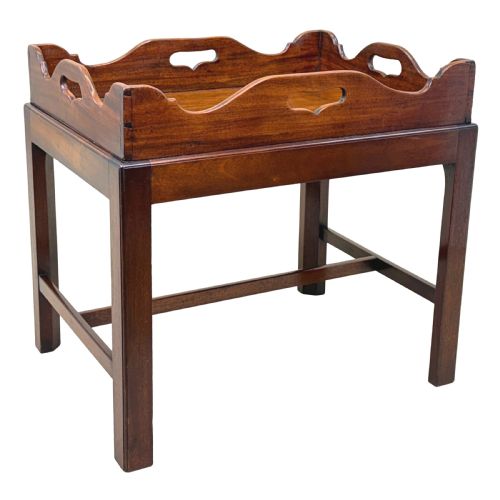 GEORGIAN MAHOGANY RECTANGULAR TRAY ON STAND - ADDITIONAL PHOTO 8
