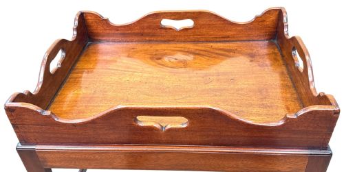 GEORGIAN MAHOGANY RECTANGULAR TRAY ON STAND - ADDITIONAL PHOTO 9