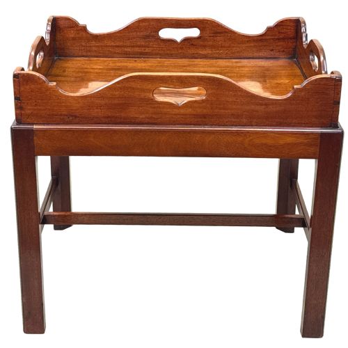 GEORGIAN MAHOGANY RECTANGULAR TRAY ON STAND - ADDITIONAL PHOTO 10