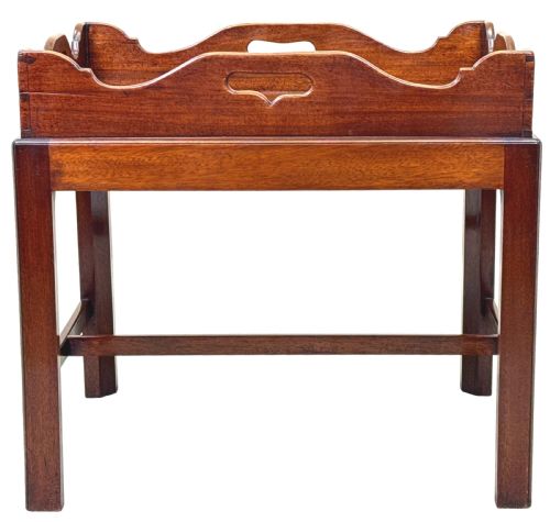 GEORGIAN MAHOGANY RECTANGULAR TRAY ON STAND - ADDITIONAL PHOTO 12
