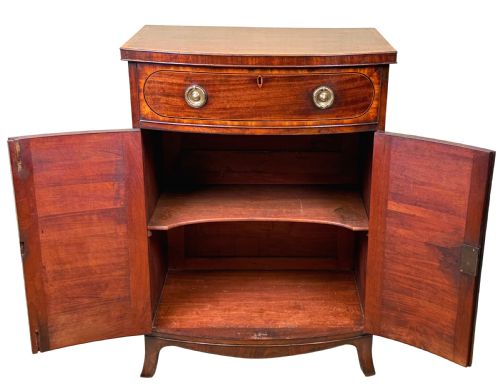 GEORGIAN 18TH CENTURY BOWFRONT SIDE CUPBOARD - ADDITIONAL PHOTO 2
