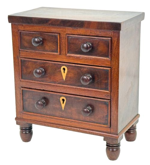 REGENCY MAHOGANY MINIATURE CHEST OF DRAWERS