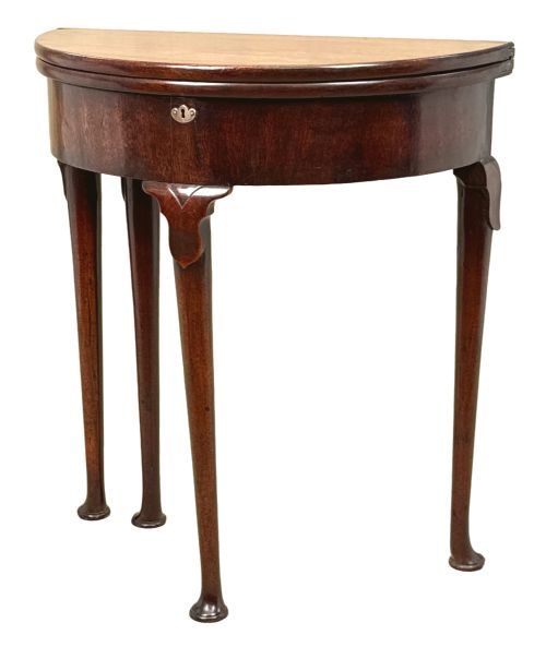 GEORGIAN MAHOGANY 18TH CENTURY DEMI LUNE TEA TABLE