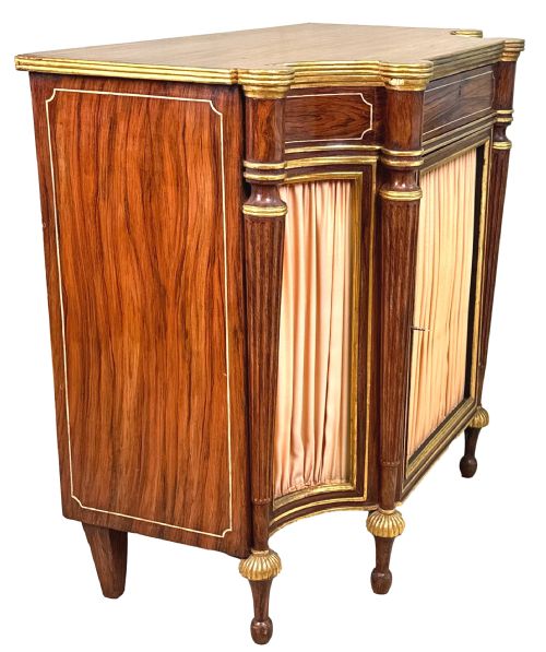 REGENCY SIMULATED ROSEWOOD BREAKFRONT SIDE CABINET - ADDITIONAL PHOTO 2