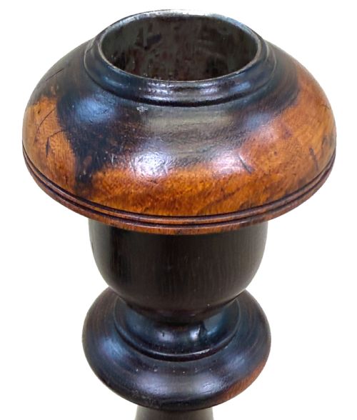 PAIR OF 19TH CENTURY LIGNUM VITAE TREEN CANDLESTICKS - ADDITIONAL PHOTO 1