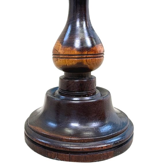 PAIR OF 19TH CENTURY LIGNUM VITAE TREEN CANDLESTICKS - ADDITIONAL PHOTO 5