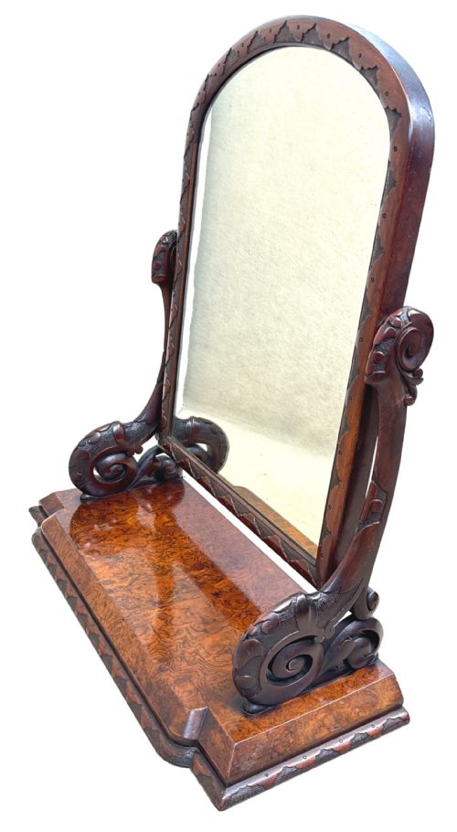 fig 3. Victorian Burr Walnut Dressing Table Mirror