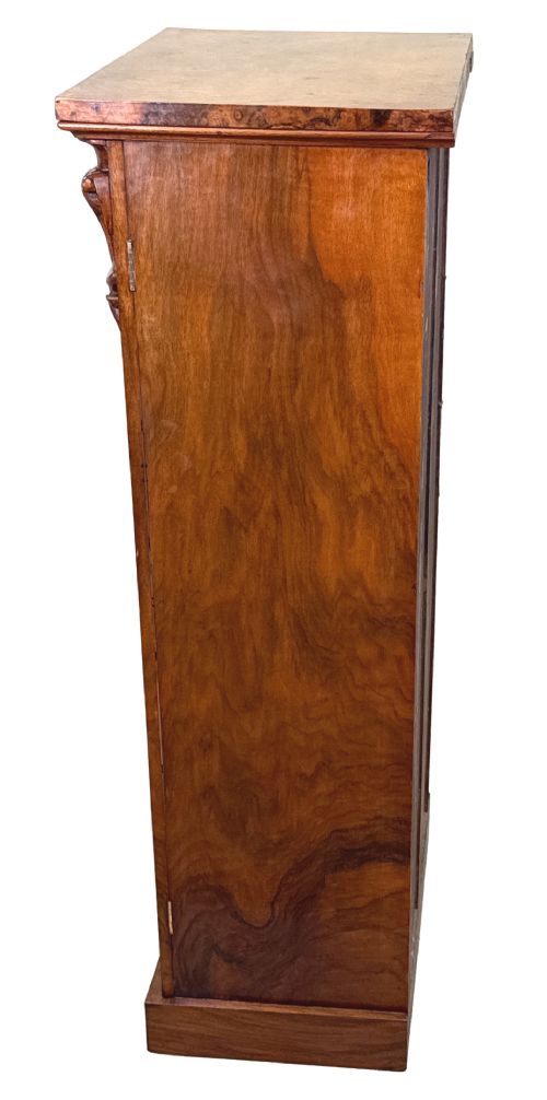 MID 19TH CENTURY BURR WALNUT WELLINGTON CHEST OF DRAWERS - ADDITIONAL PHOTO 6