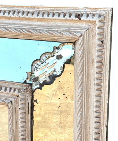 RARE LARGE 19TH CENTURY ITALIAN PAINTED MARGINAL MIRROR - ADDITIONAL PHOTO 4