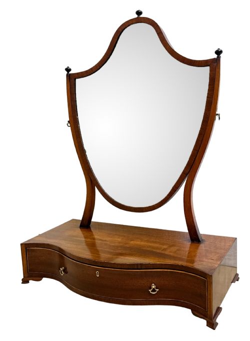 LARGE GEORGIAN MAHOGANY SERPENTINE DRESSING TABLE MIRROR - ADDITIONAL PHOTO 1
