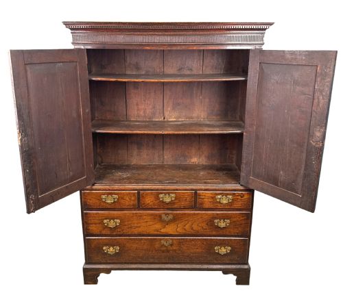 GEORGIAN 18TH CENTURY OAK PRESS CUPBOARD - ADDITIONAL PHOTO 1