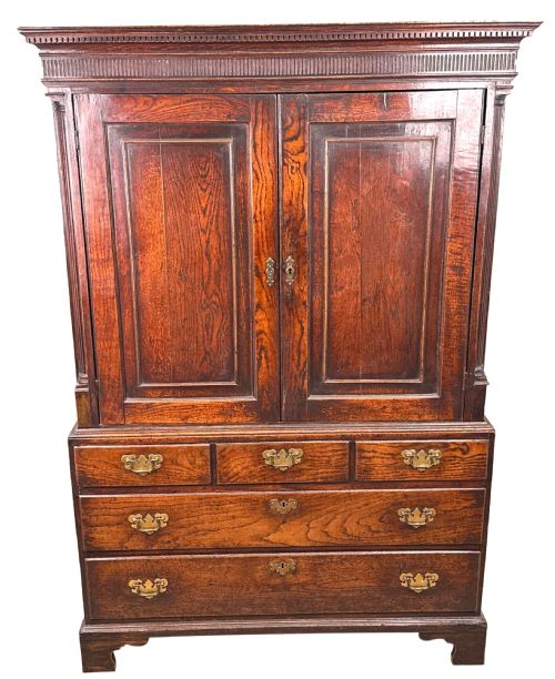 GEORGIAN 18TH CENTURY OAK PRESS CUPBOARD - ADDITIONAL PHOTO 11