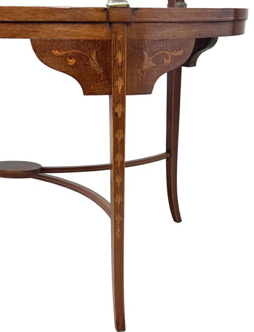 FINE 19TH CENTURY MAHOGANY SATINWOOD TWO TIER TABLE - ADDITIONAL PHOTO 11