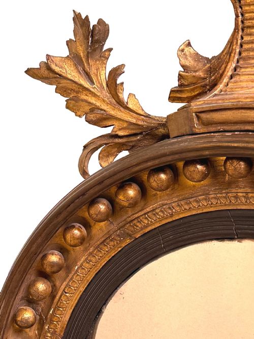 REGENCY GILTWOOD CIRCULAR CONVEX MIRROR - ADDITIONAL PHOTO 1