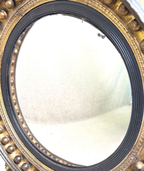 REGENCY GILTWOOD CIRCULAR CONVEX MIRROR - ADDITIONAL PHOTO 4