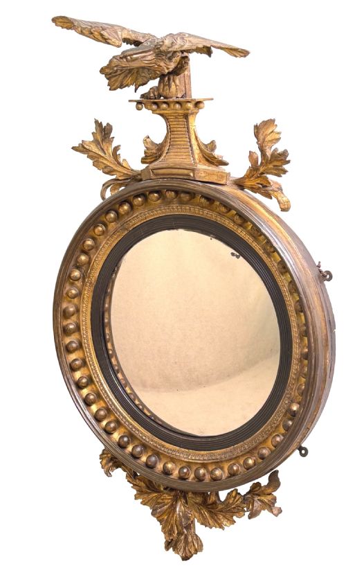 REGENCY GILTWOOD CIRCULAR CONVEX MIRROR - ADDITIONAL PHOTO 8