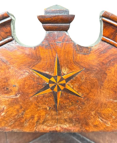 QUEEN ANNE BURR WALNUT HANGING CORNER CUPBOARD - ADDITIONAL PHOTO 2