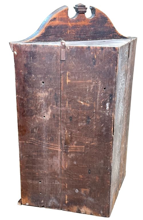 QUEEN ANNE BURR WALNUT HANGING CORNER CUPBOARD - ADDITIONAL PHOTO 10