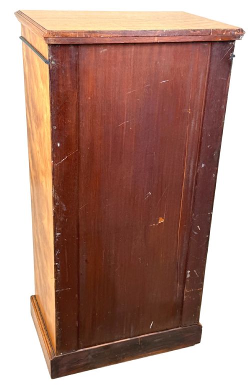 SATINWOOD LATE 19TH CENTURY TALL PEDESTAL CHEST OF DRAWERS - ADDITIONAL PHOTO 9