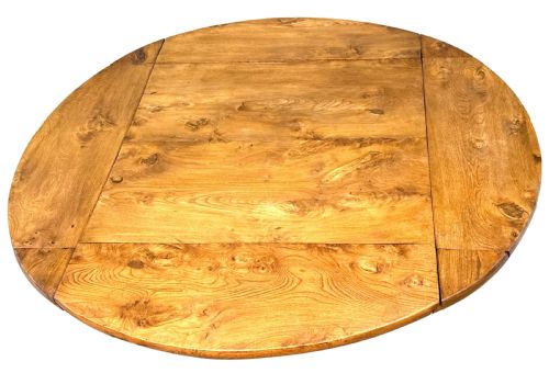RARE 19TH CENTURY FRENCH PROVINCIAL ELM DROPLEAF CENTRE TABLE - ADDITIONAL PHOTO 2