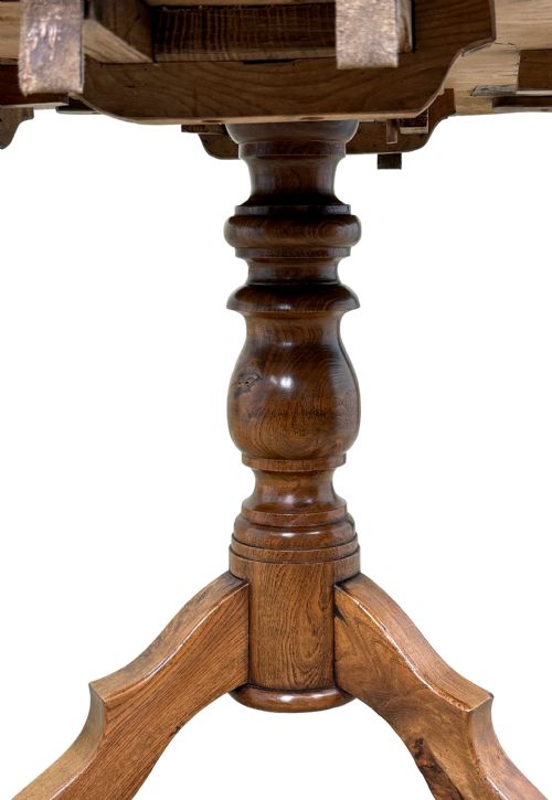 RARE 19TH CENTURY FRENCH PROVINCIAL ELM DROPLEAF CENTRE TABLE - ADDITIONAL PHOTO 3