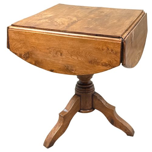 RARE 19TH CENTURY FRENCH PROVINCIAL ELM DROPLEAF CENTRE TABLE - ADDITIONAL PHOTO 9