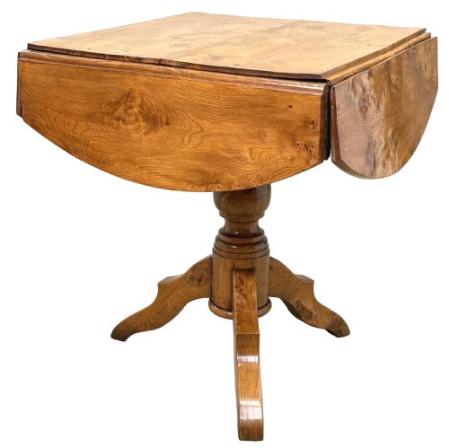 RARE 19TH CENTURY FRENCH PROVINCIAL ELM DROPLEAF CENTRE TABLE - ADDITIONAL PHOTO 11