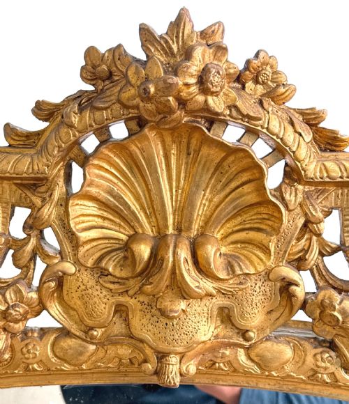 LARGE FRENCH 19TH CENTURY GILT MARGINAL PLATE OVERMANTLE MIRROR - ADDITIONAL PHOTO 5