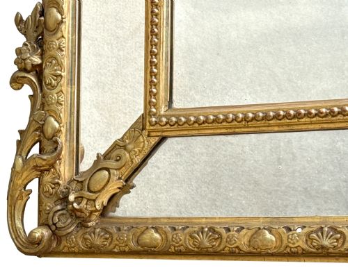 LARGE FRENCH 19TH CENTURY GILT MARGINAL PLATE OVERMANTLE MIRROR - ADDITIONAL PHOTO 8