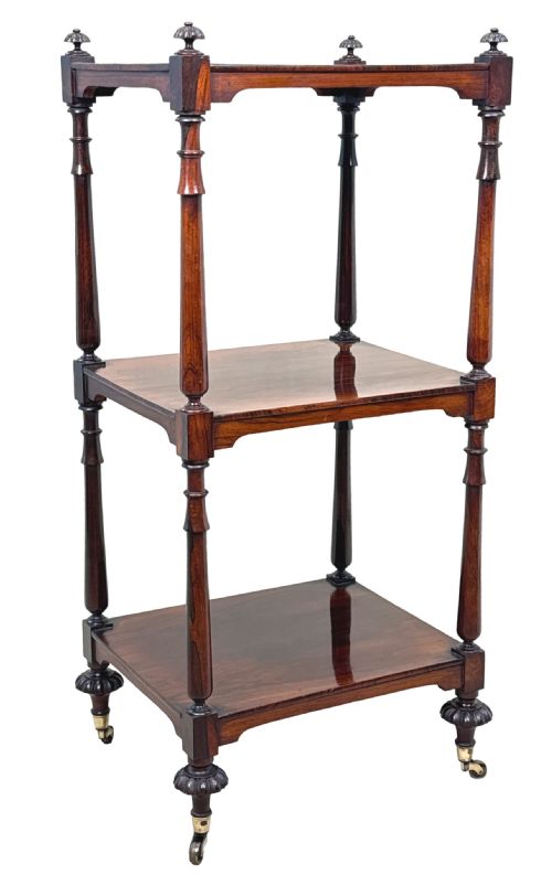 SMALL REGENCY ROSEWOOD WHATNOT - ADDITIONAL PHOTO 7