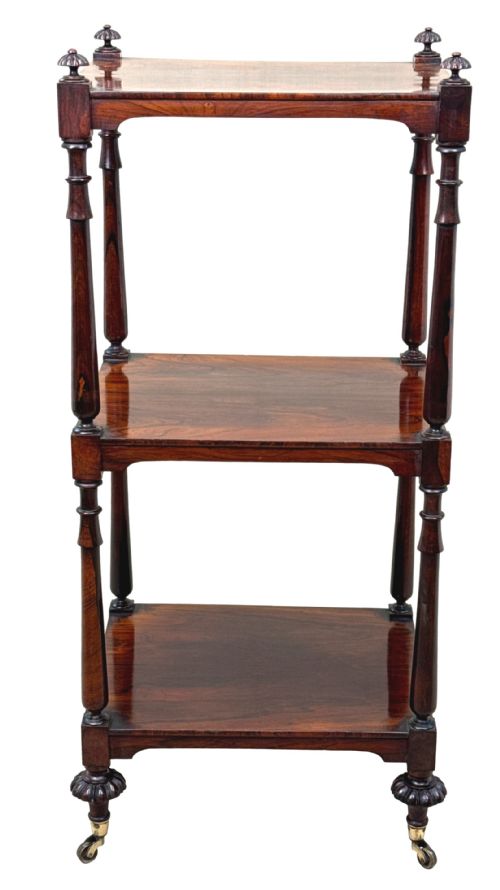 SMALL REGENCY ROSEWOOD WHATNOT - ADDITIONAL PHOTO 12