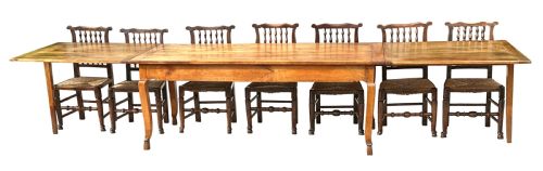 LARGE EARLY 19TH CENTURY FARMHOUSE KITCHEN EXTENDING DINING TABLE - ADDITIONAL PHOTO 21