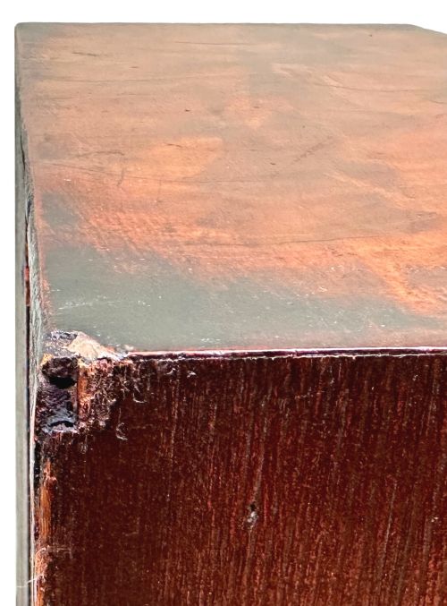 VICTORIAN MINIATURE MAHOGANY BOWFRONT CHEST OF DRAWERS - ADDITIONAL PHOTO 4