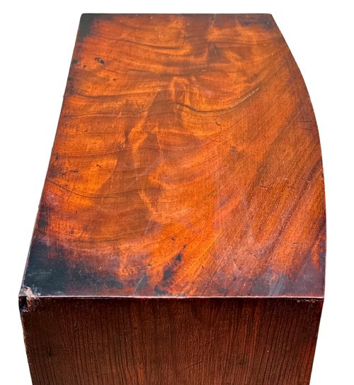 VICTORIAN MINIATURE MAHOGANY BOWFRONT CHEST OF DRAWERS - ADDITIONAL PHOTO 5