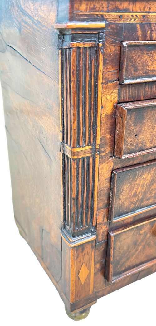 REGENCY BURR OAK MINIATURE CHEST OF DRAWERS - ADDITIONAL PHOTO 3