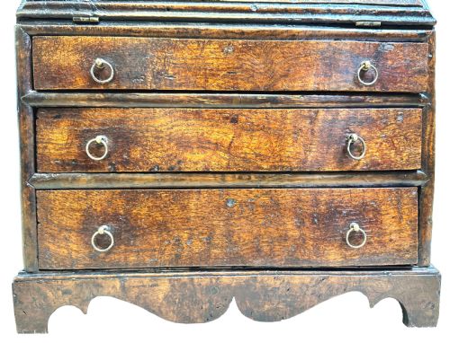 GEORGIAN 18TH CENTURY ELM TABLE TOP BUREAU - ADDITIONAL PHOTO 7